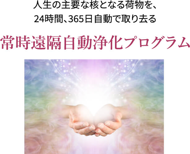 人生の主要な核となる荷物を､24時間､365日自動で取り去る｢常時遠隔自動浄化プログラム｣